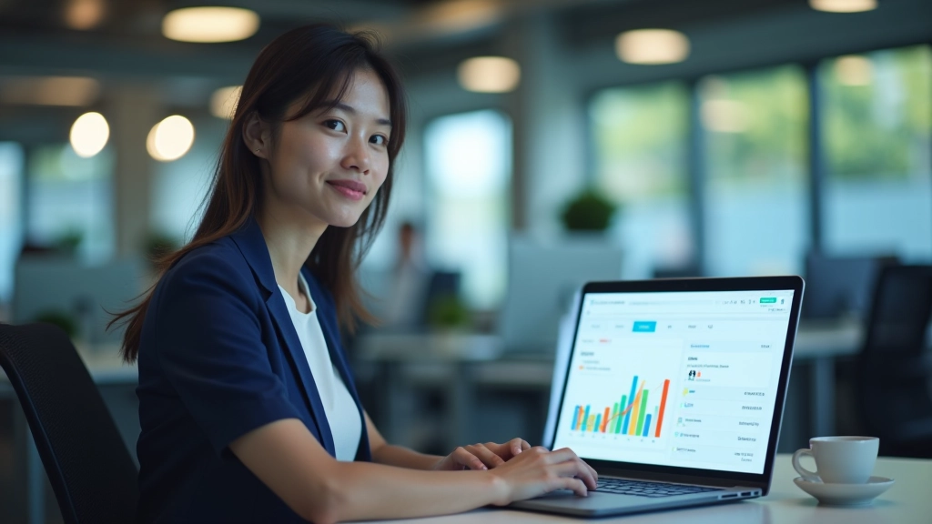 Computer screen displaying analytics dashboard with multiple data visualization charts, conversion funnels, and performance metrics for user testing analysis